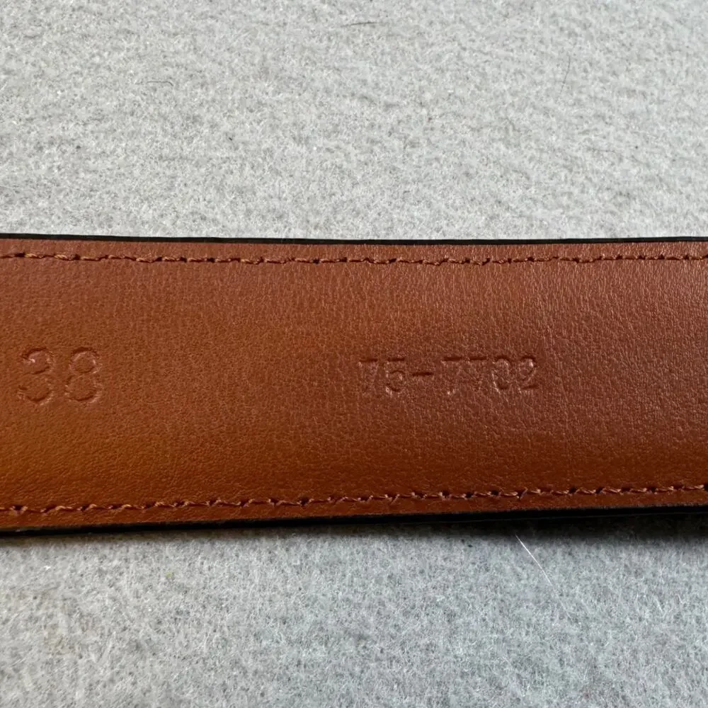 Johnston & Murphy Leather Belt Mens 38 Brown Distressed Oiled Contrast Stitched